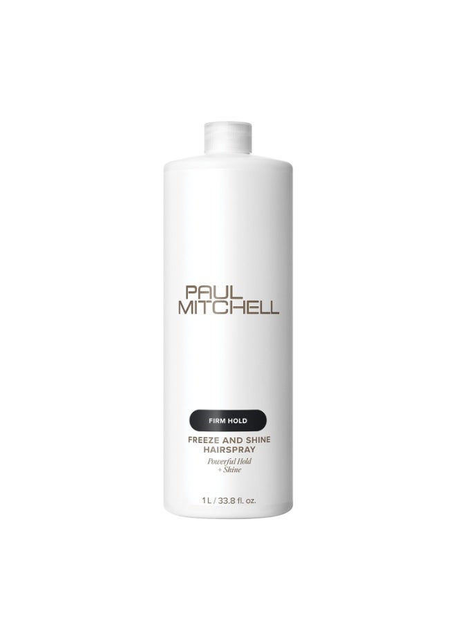 Paul Mitchell Freeze and Shine Hairspray, Powerful Hold + Shine, For Coarse Hair, 33.8 fl oz - Image 1