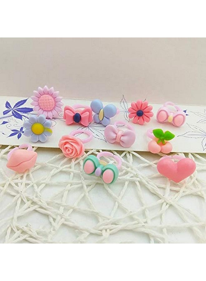 HOC® Cute Adjustable baby girl finger rings set of 36 pieces suitable for all the occasions.(2 to 14 years) - Image 5