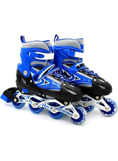EASY FUTURE Inline Skates Adjustable Size Roller Skates with Flashing Wheels for Outdoor Indoor Children Skate Shoes for Boys and Girls Blue Colour  - Image 5