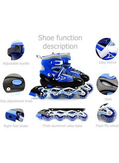 EASY FUTURE Inline Skates Adjustable Size Roller Skates with Flashing Wheels for Outdoor Indoor Children Skate Shoes for Boys and Girls Blue Colour  - Image 3