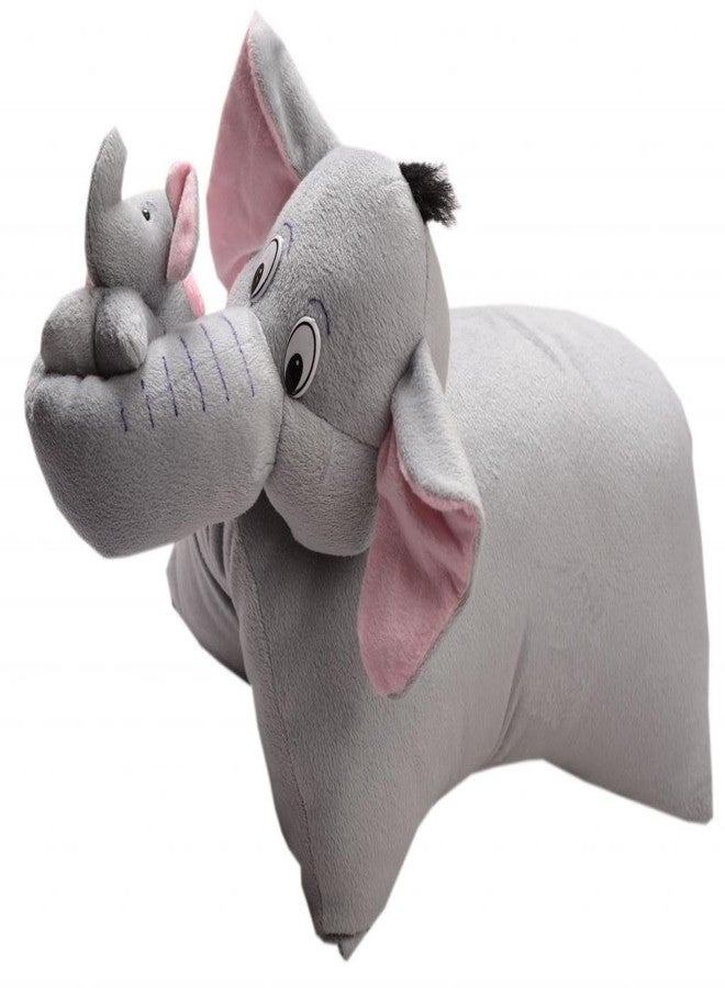 Tickles Elephant Soft Stuffed Plush Cushion Pillow Cum Toy for Boys & Girls Birthday Gift (Size: 43 cm Color: Grey) - Image 4