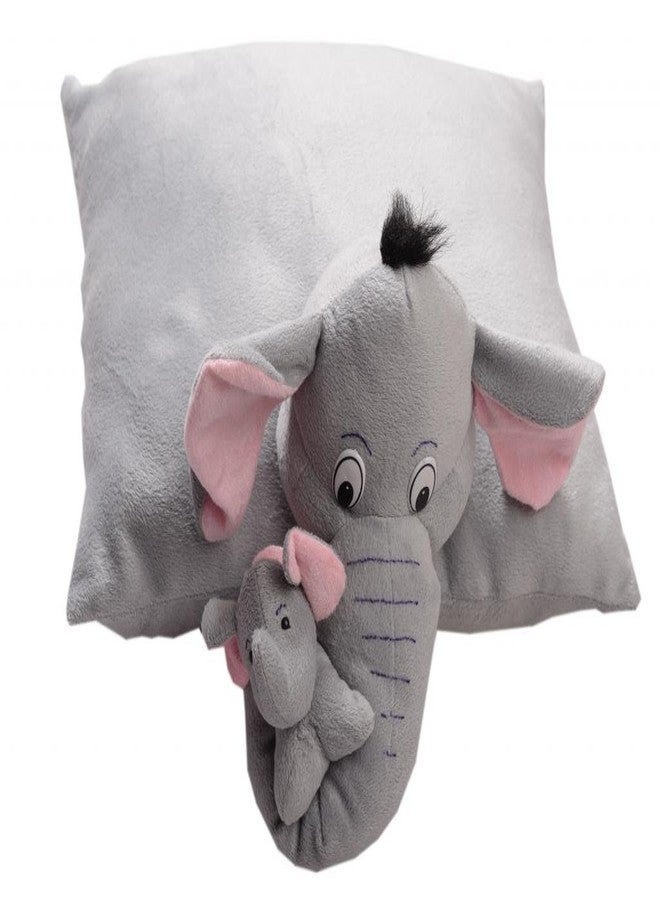 Tickles Elephant Soft Stuffed Plush Cushion Pillow Cum Toy for Boys & Girls Birthday Gift (Size: 43 cm Color: Grey) - Image 1