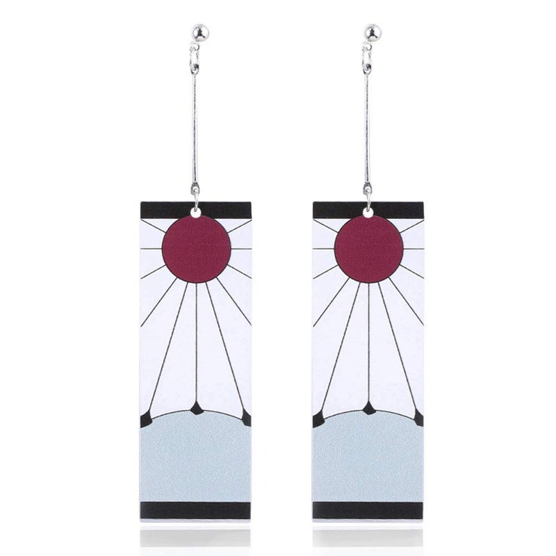 RAINDEWLL Tanjiro Earrings,Hanafuda Sun Earrings Anime Earrings Cosplay Jewelry Merch - Image 1