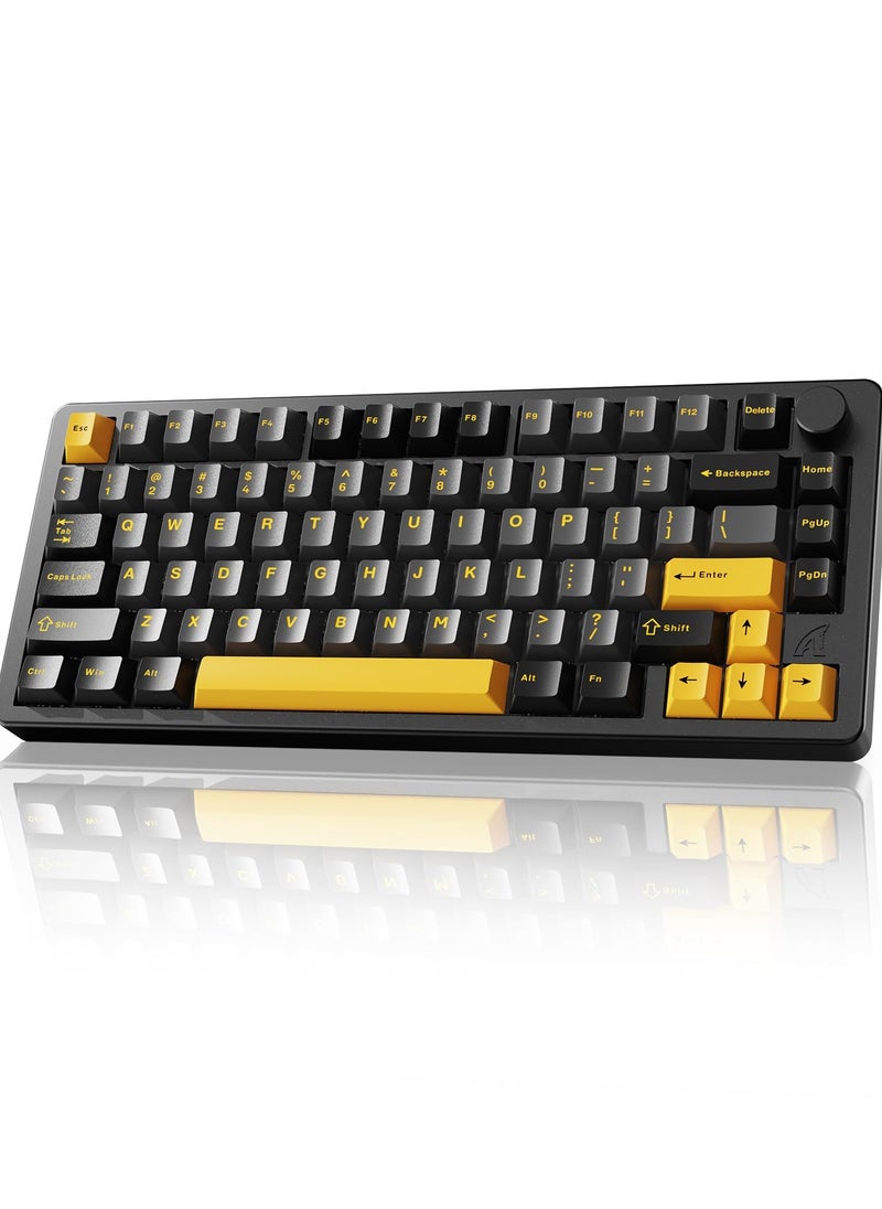 Attack Shark X86 RGB Wireless Gasket Gaming Keyboard with Knob,75% CNC Aluminum Alloy Mechanical Keyboard,Bluetooth/2.4Ghz/USB-C Hot Swappable Custom Keyboard,4000 mAH Battery,Linear Matcha Switch  - Image 1