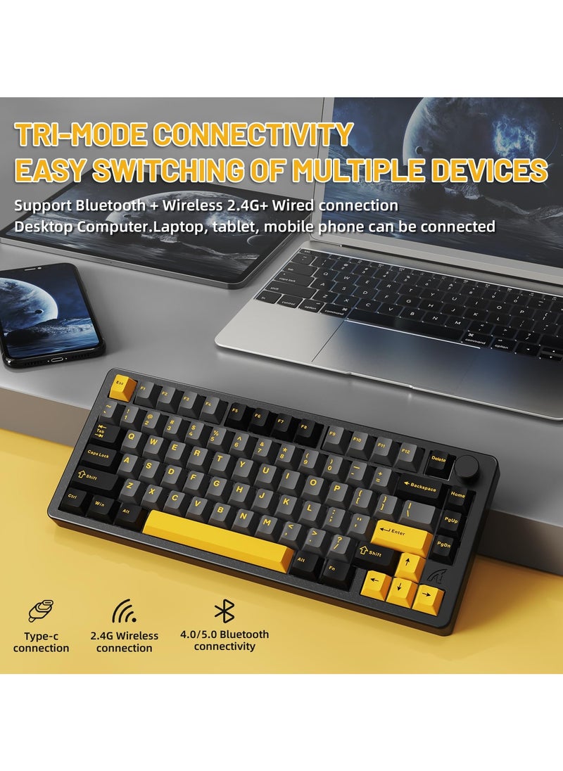 Attack Shark X86 RGB Wireless Gasket Gaming Keyboard with Knob,75% CNC Aluminum Alloy Mechanical Keyboard,Bluetooth/2.4Ghz/USB-C Hot Swappable Custom Keyboard,4000 mAH Battery,Linear Matcha Switch  - Image 3