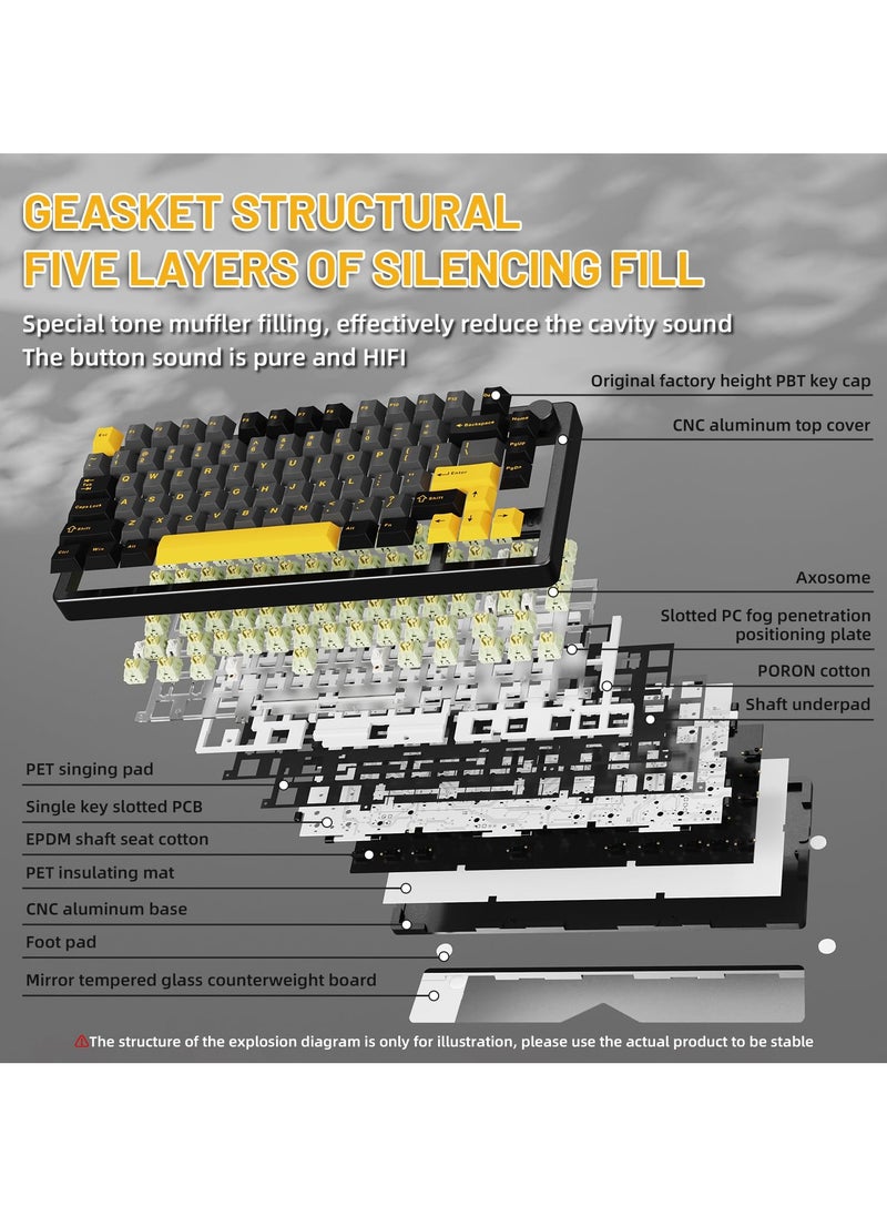 Attack Shark X86 RGB Wireless Gasket Gaming Keyboard with Knob,75% CNC Aluminum Alloy Mechanical Keyboard,Bluetooth/2.4Ghz/USB-C Hot Swappable Custom Keyboard,4000 mAH Battery,Linear Matcha Switch  - Image 4