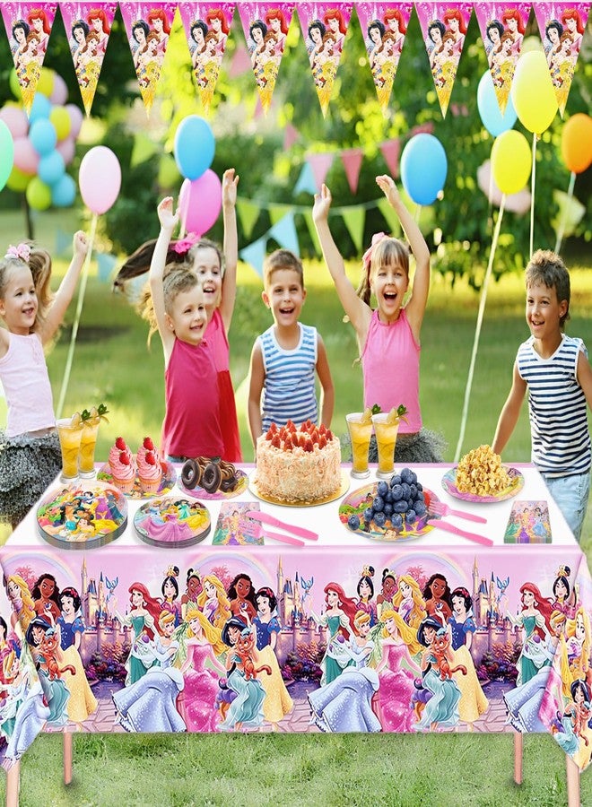 IIDEA 111Pcs Princess Birthday Party Decorations,Heavy Duty 400GSM Disposable Paper Plates and Napkins,Princess Themed Tableware Set Supplies for Girls Serves 20 Guests - Image 5