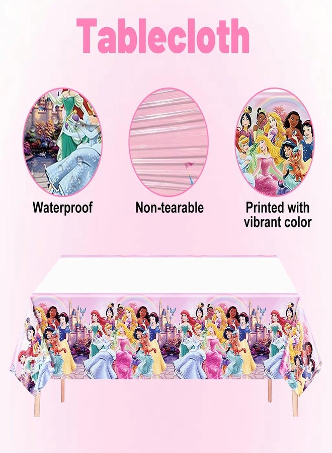 IIDEA 111Pcs Princess Birthday Party Decorations,Heavy Duty 400GSM Disposable Paper Plates and Napkins,Princess Themed Tableware Set Supplies for Girls Serves 20 Guests - Image 4