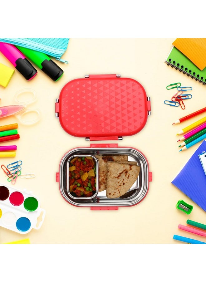 JAYPEE JAYPEE Stainless Steel Insulated Lunch Box Snapsteel, Red, 650 ml, Airtight Tiffin Box for School Kids |Spillproof with Silicon Seal | Food Grade | BPA Free  - Image 2