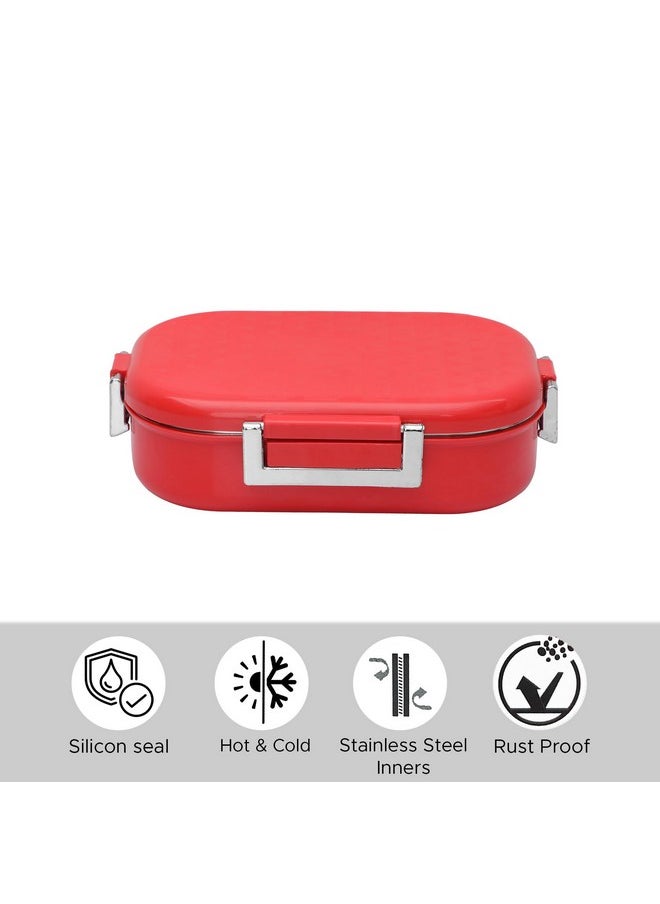 JAYPEE JAYPEE Stainless Steel Insulated Lunch Box Snapsteel, Red, 650 ml, Airtight Tiffin Box for School Kids |Spillproof with Silicon Seal | Food Grade | BPA Free  - Image 3