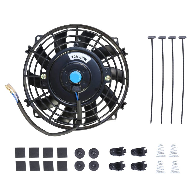 BATONECO BATONECO 7" Electric Radiator Cooling Fan Assembly Kit,High Performance Cooling Radiator Fan with 12V 80W 800 CFM Mount Kit Universal Black  - Image 1