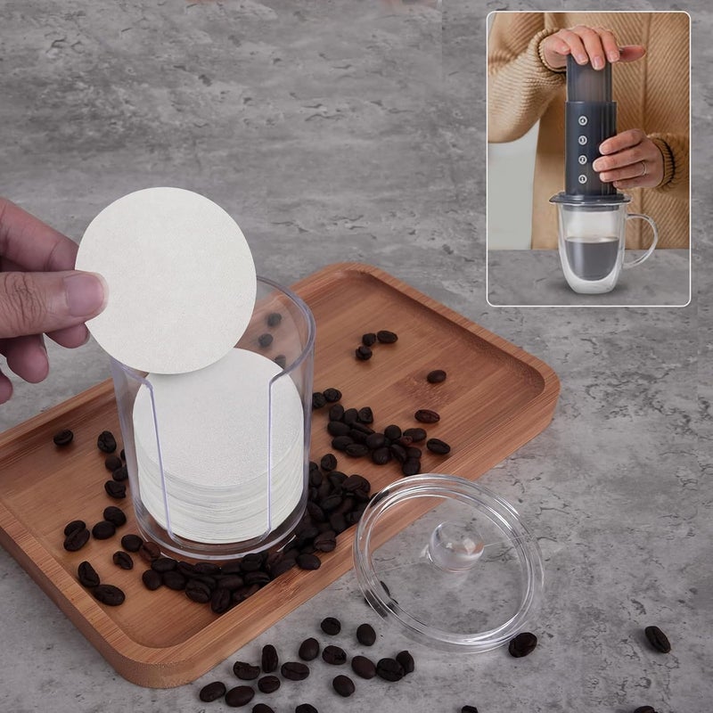 Wiojtry Espresso Paper Filter Holder Storage Container Coffee Filter Holder Portable Coffee Filter with Lid Suitable for （50mm - 60mm）Round Disposable Paper Filters - Image 5