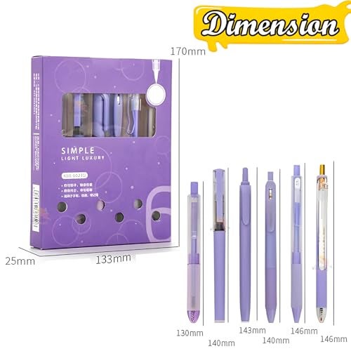WISHKEY Stylish Retractable Pens for Kids, 0.5mm Stationery Gel Pen Set for Girls & Boys, Smooth Writing, Quick Dry Ink Pens with Highlighter, Elegant Green Pen Body, Blue Ink, 8+Years (Set of 6) - Image 2