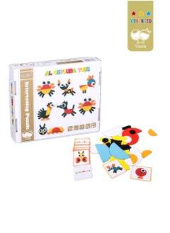 al ostoura toys Tangram Wooden Montessori Animal Blocks Jigsaw Puzzle for Children Kids  - Image 1