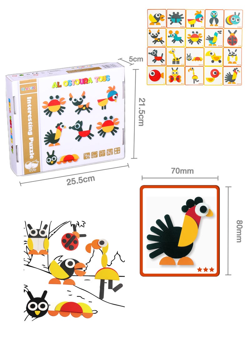 al ostoura toys Tangram Wooden Montessori Animal Blocks Jigsaw Puzzle for Children Kids - Image 5