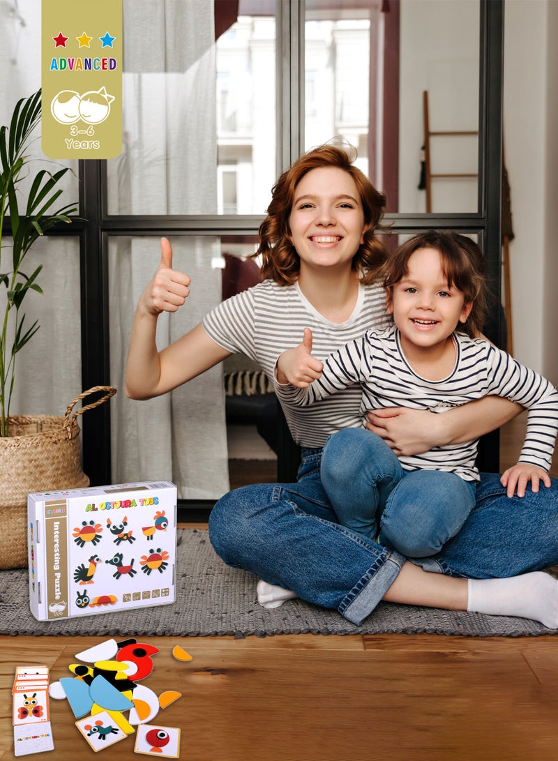 al ostoura toys Tangram Wooden Montessori Animal Blocks Jigsaw Puzzle for Children Kids - Image 2