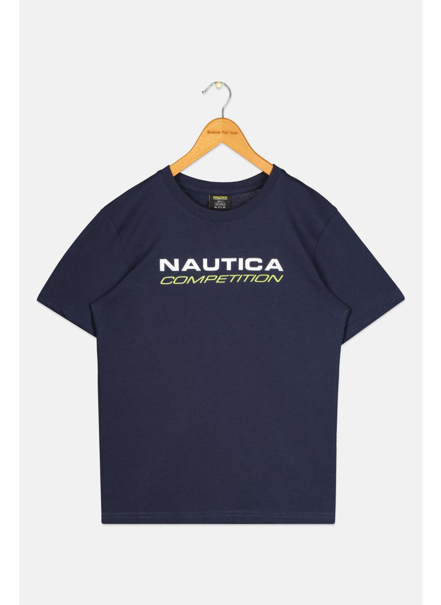 NAUTICA - Kids Boy Brand Logo Short Sleeve T-Shirt, Dark Navy - Image 1
