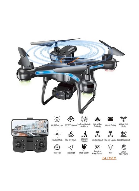 F192 Mini Drone with HD Camera – 90° Remote ESC Camera, Optical Flow Positioning, Handless Mode, Altitude Mode, 360° Flip, WiFi, One Key Return, Obstacle Avoidance & LED Light