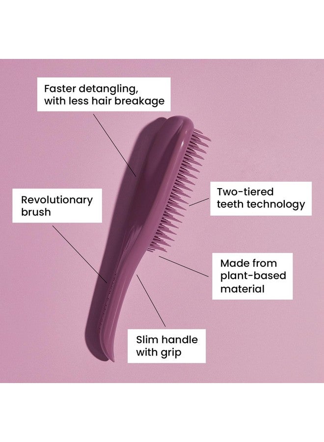TANGLE TEEZER Plantbased Ultimate Detangler Brush Dry & Wet Hair Brush Eliminates Knots & Reduces Breakage For All Hair Types Earthy Purple - Image 3