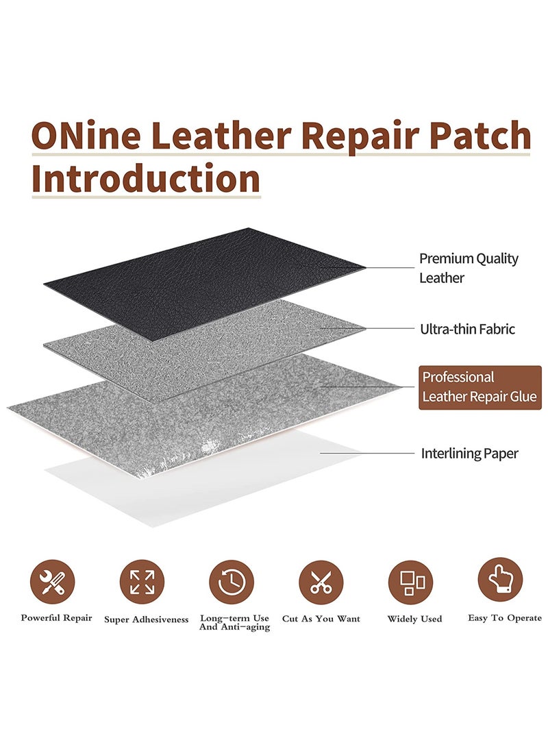 Generic - Leather Tape 3X60 Inch Self Adhesive Leather Repair Patch for Sofas Couch Furniture Drivers Seat Black - Image 1