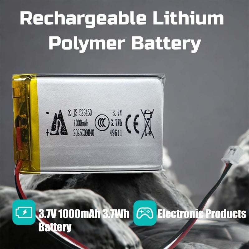 526450 3.7V 1000mAh 3.7Wh بطارية ليثيوم بوليمر قابلة لإعادة الشحن لأجهزة الألعاب وأجهزة الشحن المحمولة والأدوات الرقمية (قطعة واحدة) - Image 5