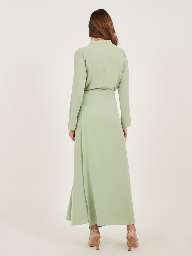 Styli Amirah Lace Detail V Neck Wrap Look Jalabiya  - Image 5