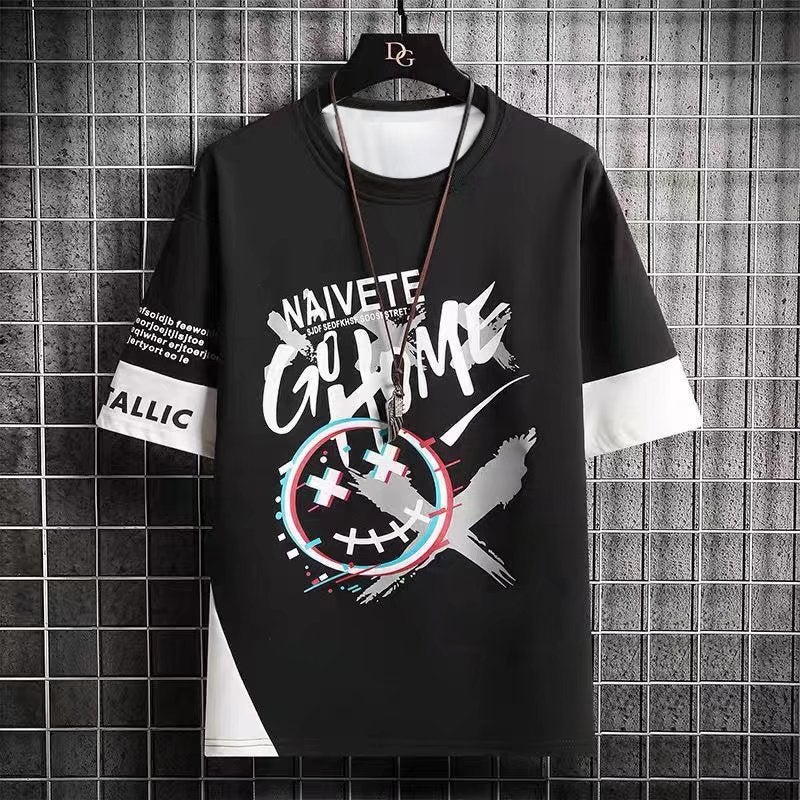 Short-sleeved T-shirt Men's Summer New Casual All-match T-shirt Half-sleeved T-shirt Men's Fashionable Top for Teenagers - Image 1