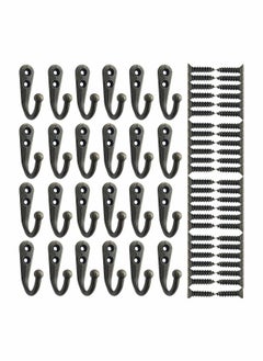 Y&D Coat Hook Bronze Vintage Wall Mounted with Screws, No Scratch, for Hanging Coffee Cups, Jewelry, Key, Hat, Kitchen Towel Little Hook, Farmhouse Retro 24 Pcs  - Image 1