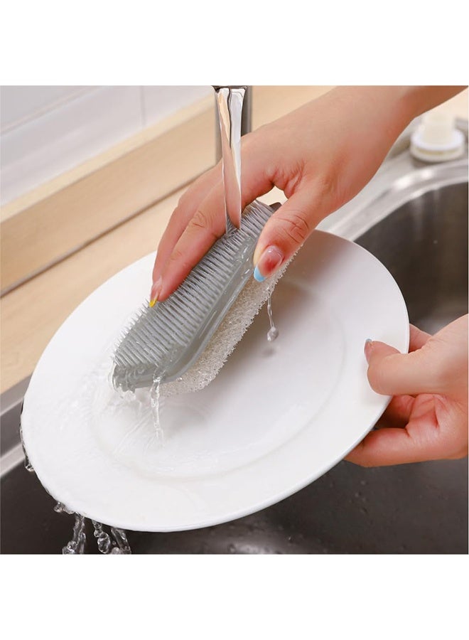 2PCS Bendable Fruit and Vegetable Cleaning Brush, Multi-Functional Household Kitchen Scrub Brush, Food-Grade Produce Washing Tool for Veggies, Fruits & Daily Kitchen Cleaning, Grey - Image 4