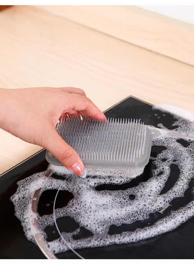 2PCS Bendable Fruit and Vegetable Cleaning Brush, Multi-Functional Household Kitchen Scrub Brush, Food-Grade Produce Washing Tool for Veggies, Fruits & Daily Kitchen Cleaning, Grey - Image 5