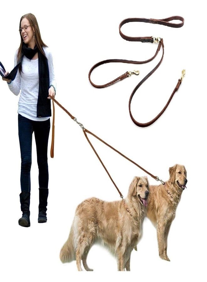 Hachiko:-Heavy Duty Double Leather Dog Leads for All Dogs 120 cm Dog Strap Leash (Brown) - Image 1