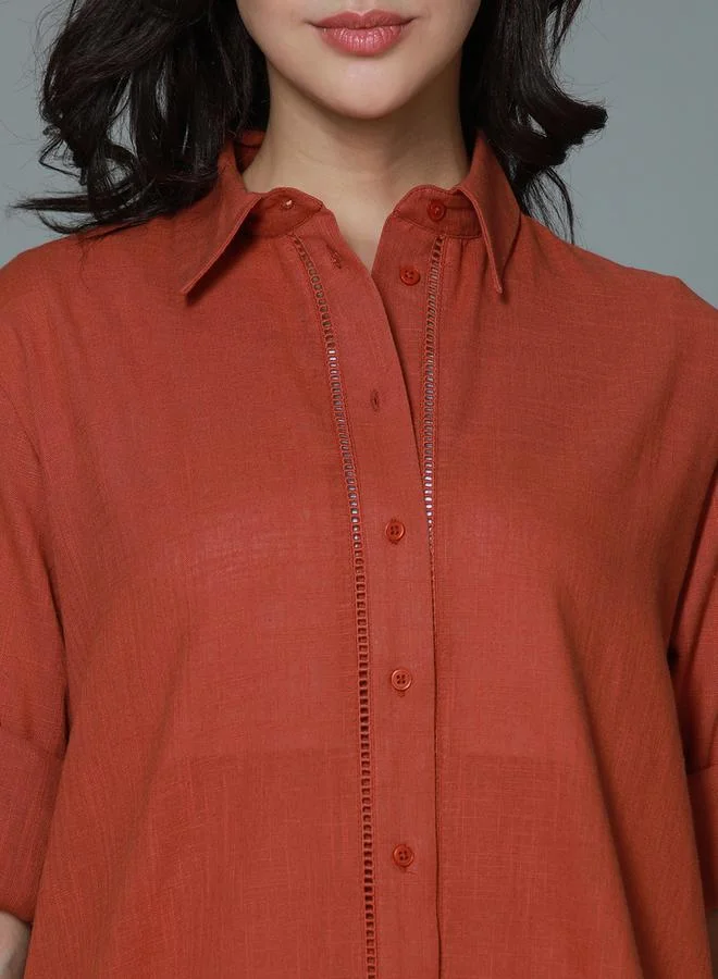 HIGH STAR Classic Oversized Spread Collar Casual Shirt by Styli