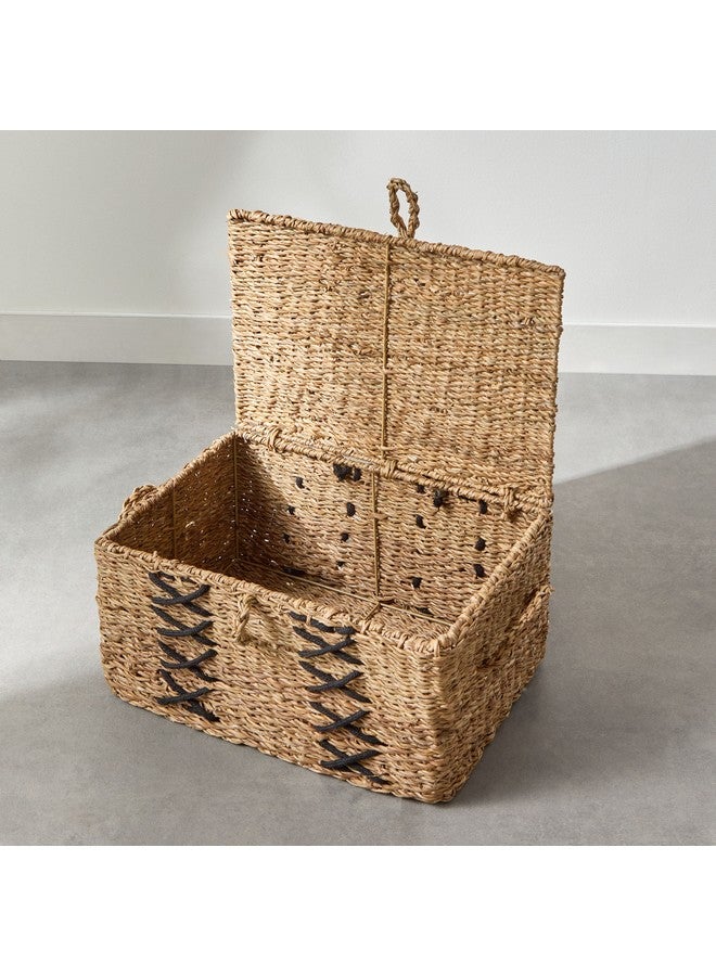 Home Box Naturaloom Stitch Rectangular Trunk with Iron Frame Inside 50 x 34 x 25 cm  - Image 2