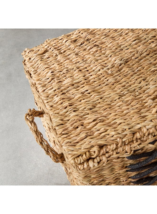 Home Box Naturaloom Stitch Rectangular Trunk with Iron Frame Inside 50 x 34 x 25 cm  - Image 4
