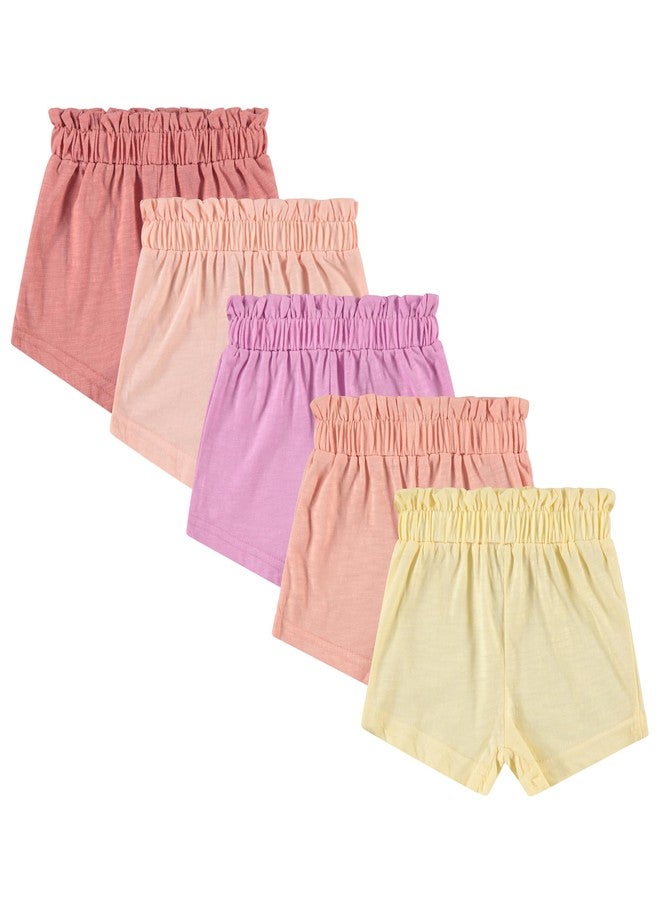 Cudlie 5-Pack Girls' Baby & Toddler Shorts – Comfortable Cotton Blend, Easy Fit, Adorable & Essential Wardrobe - Image 1