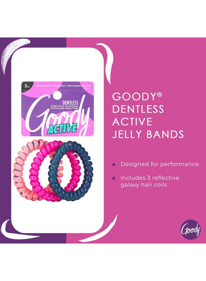 قودي  لفائف شعر جالاكسي الرياضية، عدد 3 من أربطة جيلي متنوعة بدون أسنان للنساء المراهقات والفتيات لتصفيف الشعر والحفاظ عليه آمنًا، إكسسوارات شعر خالية من الألم لجميع أنواع الشعر - Image 2