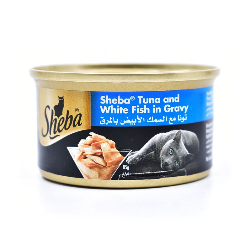 Sheba Tuna and White Fish in Gravy Canned Cat Food - 85 g