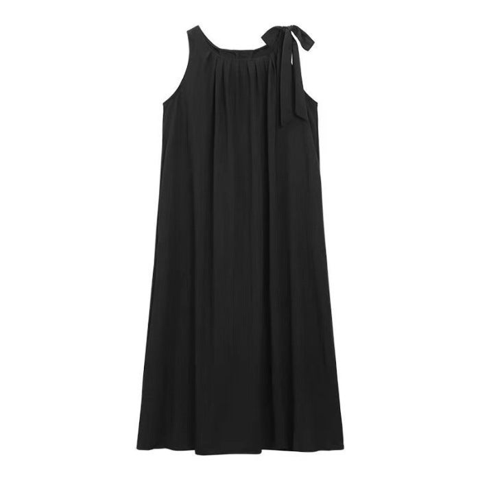 Summer French Vest Sleeveless Neck Hanging Strap Dress Children'S Beach Dress Seaside Holiday Long Dress - Image 1