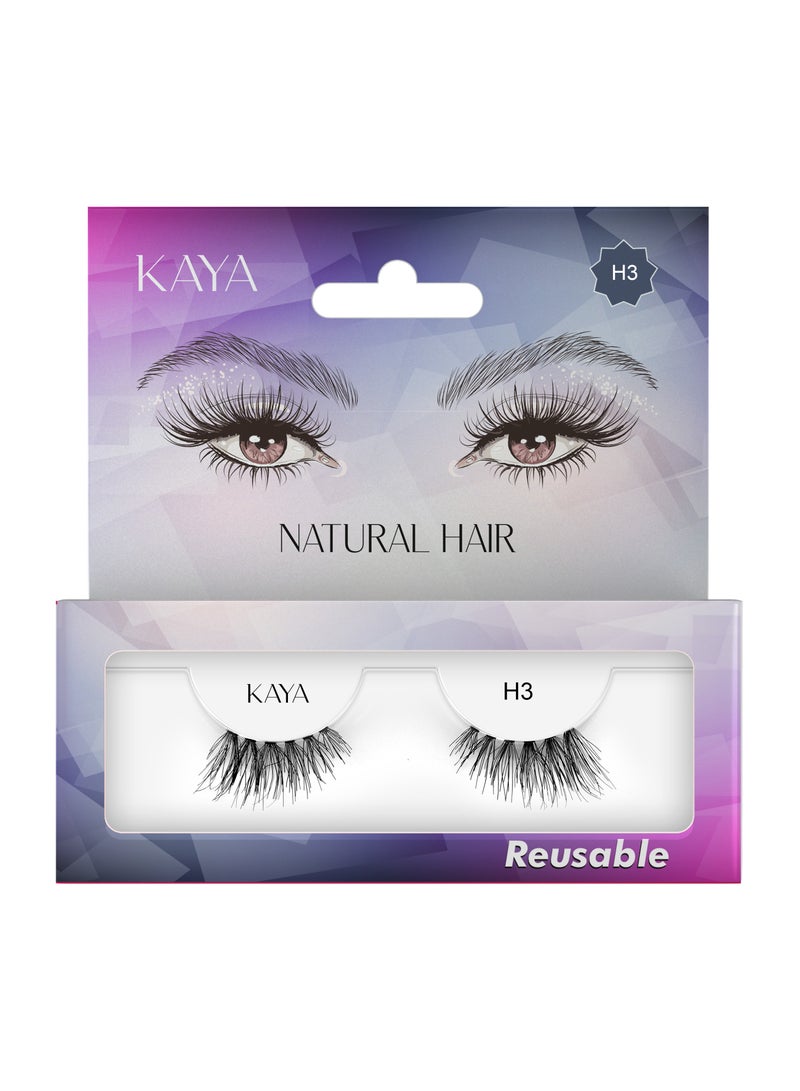 كايا رموش طبيعية طرفية ناعمة بتأثير ثلاثي الأبعاد، خفيفة على العين، للاستخدام اليومي والمناسبات، قابلة لإعادة الاستخدام حتى 8 مرات لجمال يدوم شكل 3 - Image 1