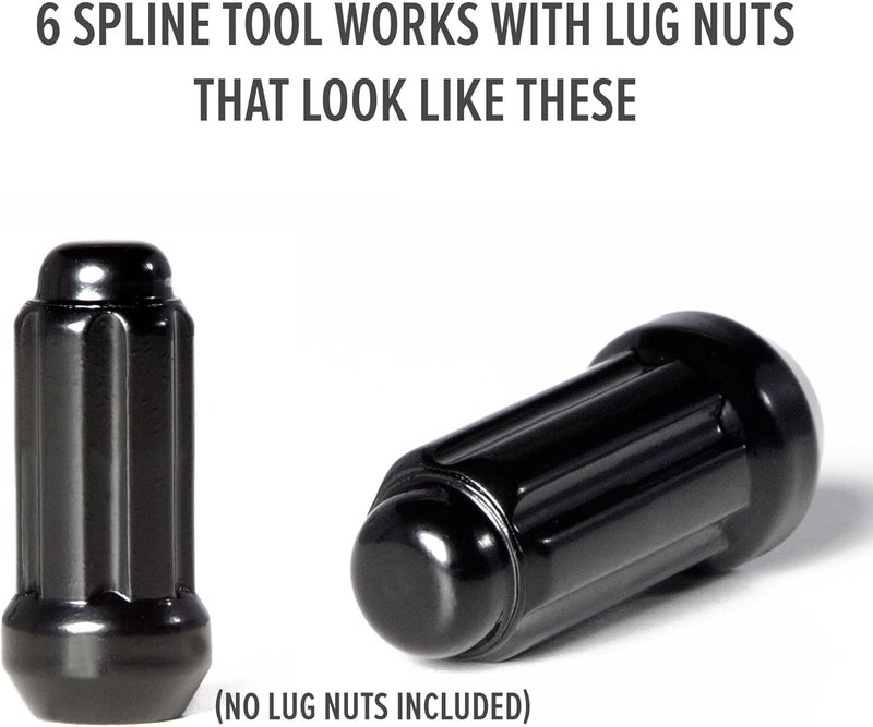 Circuit Performance Large Black 6 Point Spline Truck SUV Tool Key (5 TOOLS) - Image 2