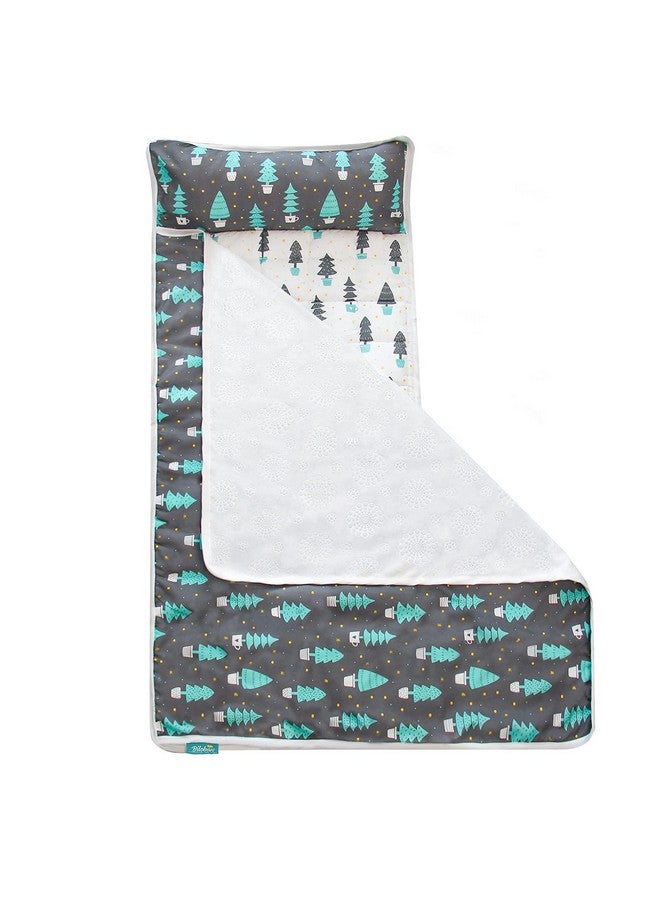 Biloban Toddler Nap Mat with Pillow and Blanket, Cot Nap Mats for Daycare Preschool, Lightweight Portable Travel Sleeping Bag for Kids, Warm & Skin-Friendly, Dark Woods, 50" x 21" - Image 3