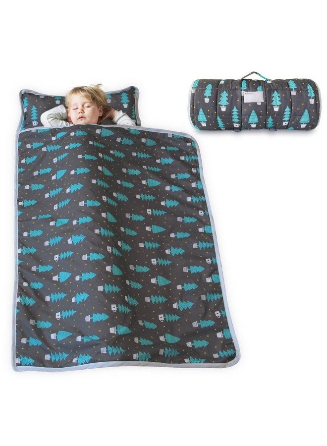 Biloban Toddler Nap Mat with Pillow and Blanket, Cot Nap Mats for Daycare Preschool, Lightweight Portable Travel Sleeping Bag for Kids, Warm & Skin-Friendly, Dark Woods, 50" x 21" - Image 1