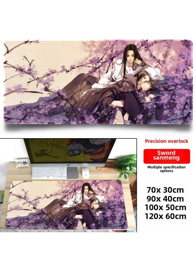 Mouse Pad Oversized Pretty Girl Thermal Transfer Lock Edge Non-slip Creative Waterproof Oversized Table Pad Warrior Wholesale-Color:700X300X3-Pattern:Little Luffy - Image 5