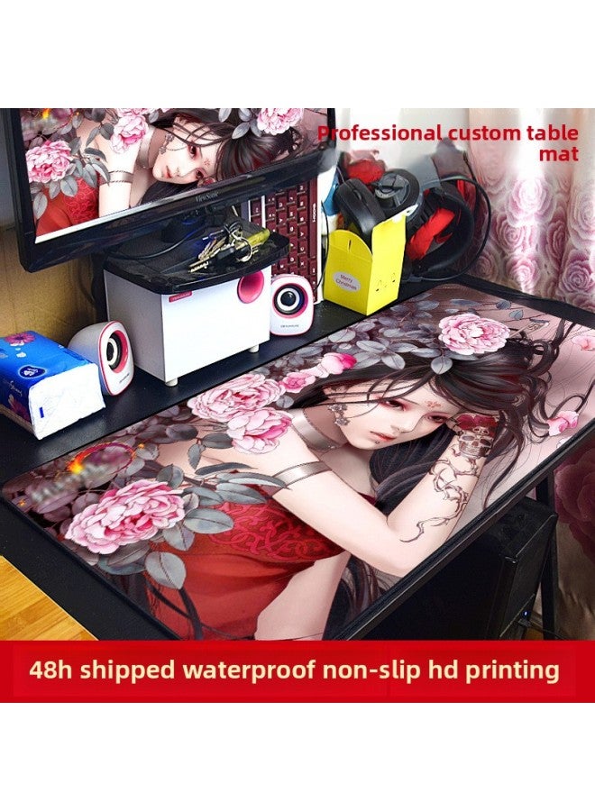Mouse Pad Oversized Pretty Girl Thermal Transfer Lock Edge Non-slip Creative Waterproof Oversized Table Pad Warrior Wholesale-Color:700X300X3-Pattern:Little Luffy - Image 2