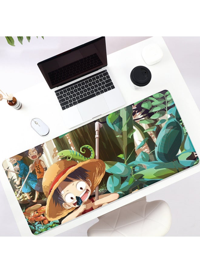 Mouse Pad Oversized Pretty Girl Thermal Transfer Lock Edge Non-slip Creative Waterproof Oversized Table Pad Warrior Wholesale-Color:700X300X3-Pattern:Little Luffy - Image 1