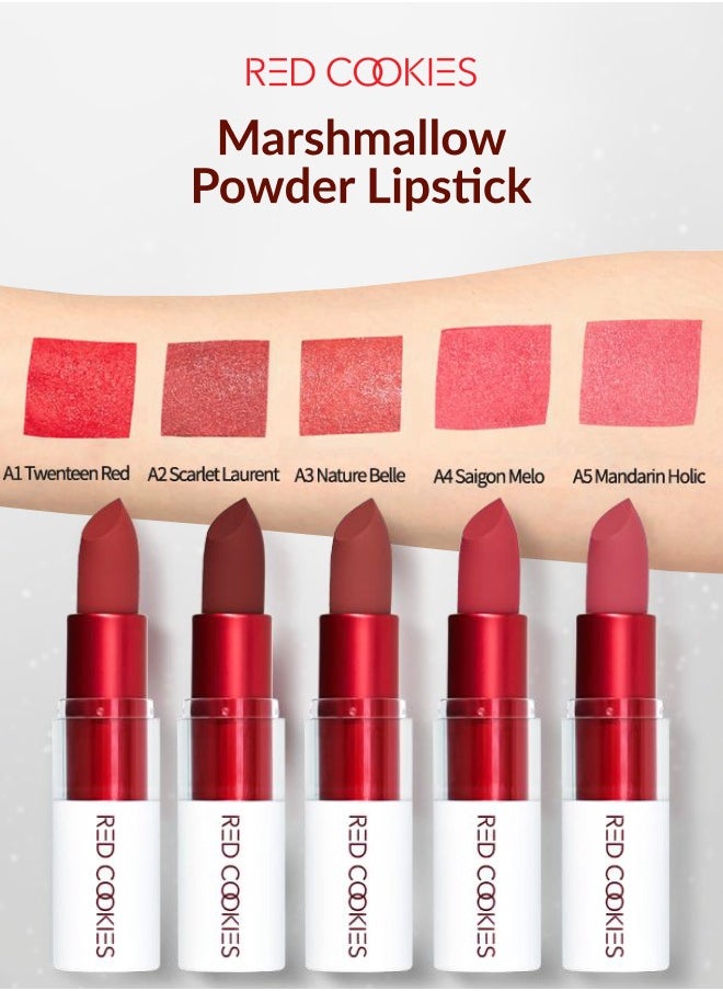 RED COOKIES - Korean Marshmallow Powder Lipstick - Shade: A4 Saigon Melo - Image 1