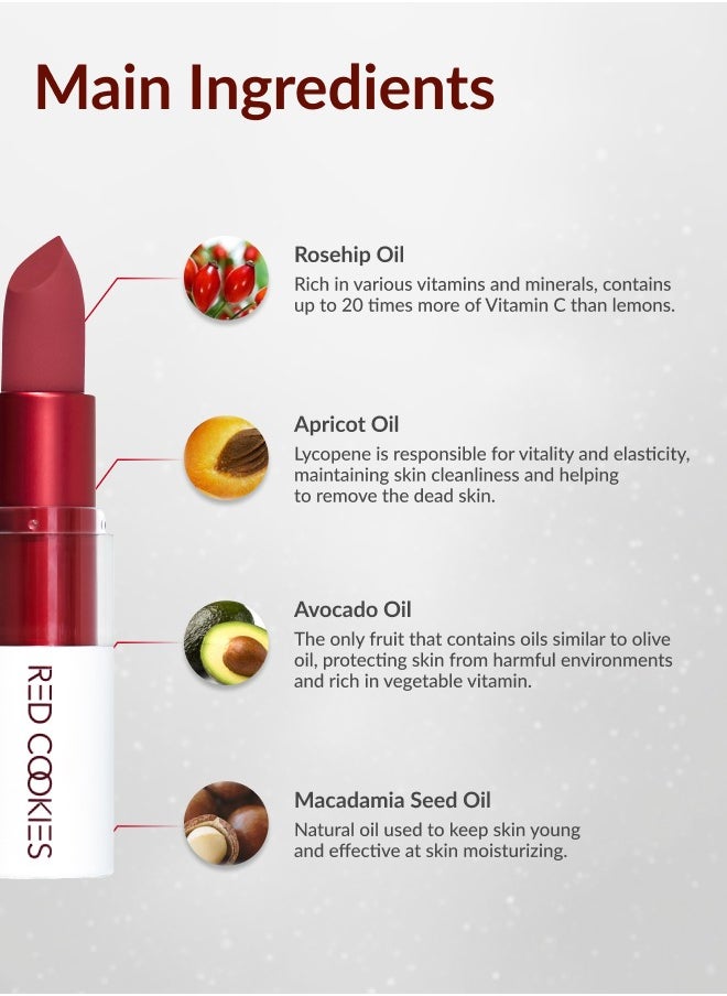 RED COOKIES - Korean Marshmallow Powder Lipstick - Shade: A4 Saigon Melo - Image 1
