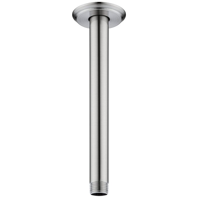 8 INCH SHOWER ARM AND FLANGE BRUSHED NICKEL CEILING MOUNTED SHOWER ARM FOR RAIN SHOWER HEAD