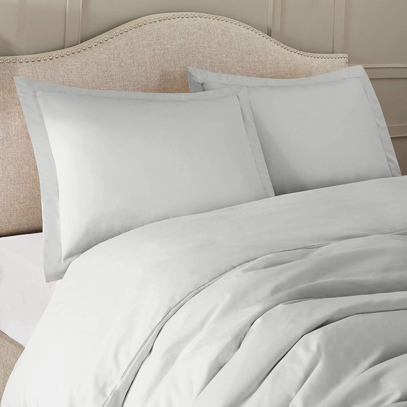 Castiqa Premium Glace Cotton Satin King Size Stripes Pattern Quilt CoverDuvet CoverRajai CoverBlanket Cover with Zipper Closure King Size 90x100 inch White - Image 2