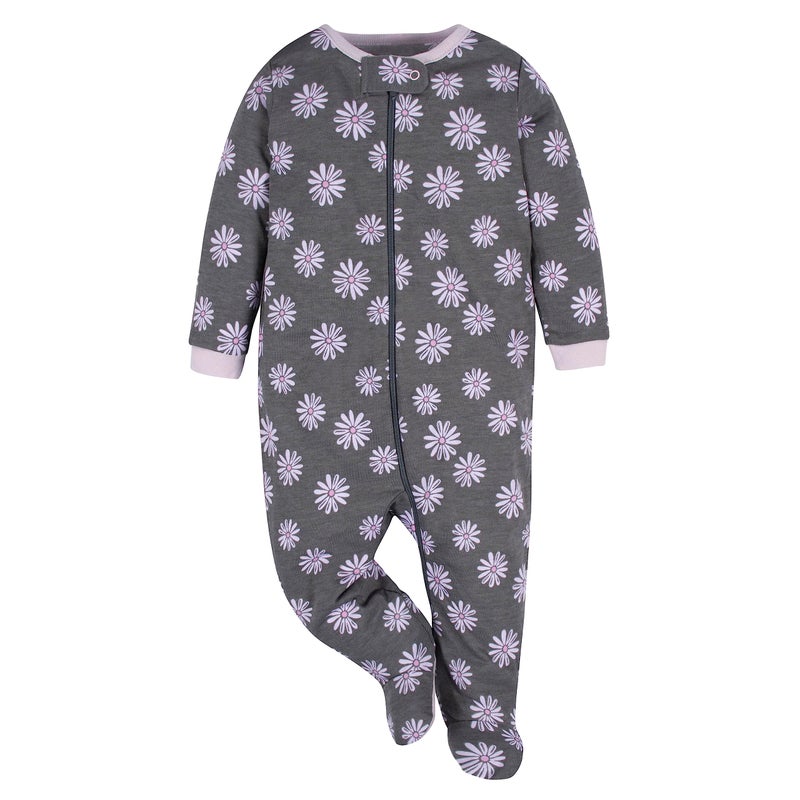 Gerber Baby Girls 4 Pack 'N Play Footie And Toddler Sleepers, Lavender Garden, 3-6 Months US - Image 5